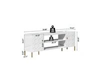 Boyel Living Versatile Tv Stand with Elegant Honeycomb Design and Ample Storage