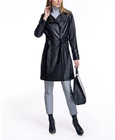 Julia & Stella by Maximilian Women's Belted Leather Coat