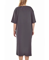 iCollection Plus Soft Knit Short Sleeve Nightgown Dress