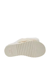 Fireside by Dearfoams Women's Cairns Genuine Shearling Fuzzy Slide Slipper