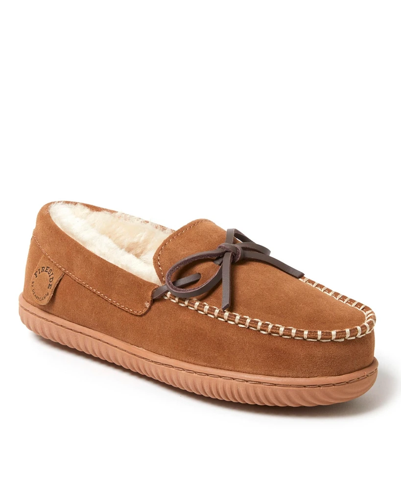 Dearfoams Fireside by Women's Alice Springs Genuine Shearling Moccasin Slipper