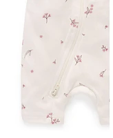 Purebaby Baby Girls Shorts Sleeve Zip Coverall