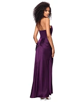 Betsy & Adam Women's Mixed-Media Strapless Corset Gown