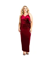 Standards & Practices Plus Asymmetrical Velvet Maxi Dress