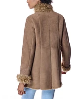 Julia & Stella by Maximilian Women's Shearling Jacket With Curly Lamb Trim