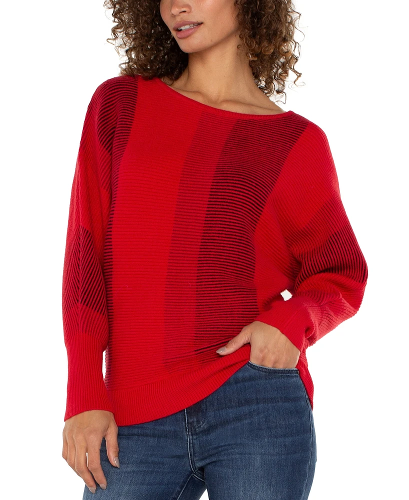 Liverpool Los Angeles Women's Colorblocked Boat-Neck Sweater