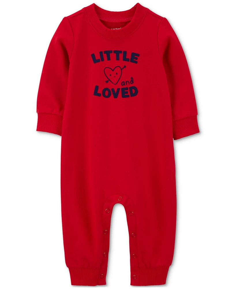 Carter's Baby Cotton French Terry Heart-Graphic Jumpsuit