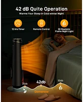 gaomon 31"Space Heater for Large Room, Economize Energy and Dispel Noise 25dB Ceramic Tower Indoor Space Heater for Home, Eco Mode,Timer Setting, Safe