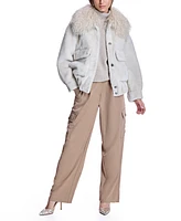 Julia & Stella by Maximilian Women's Oversized Shearling Jacket