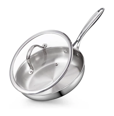 Cooks Standard -Inch Multi-Ply Clad Stainless Steel Wok Stir Fry Pan with Lid