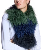 Julia & Stella by Maximilian Color-Block Shearling Scarf