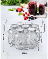 Cook N Home 12-inch Stainless Steel Steamer Canning Jar Rack, 2 Pack,Holds 8 Pint or 7 Quart Jars
