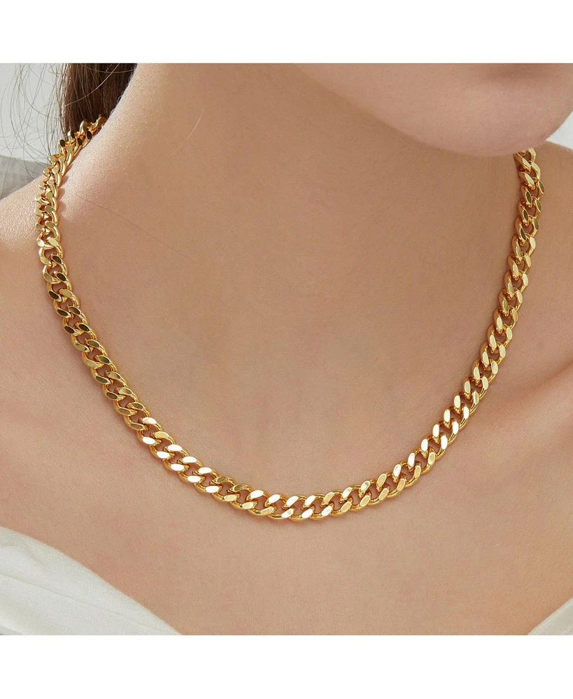 18K Gold Plated Lisa Cuban Chain Necklace - Gold