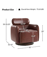 Hulala Home Rick Modern Swivel Chair with Adjustable Headrest