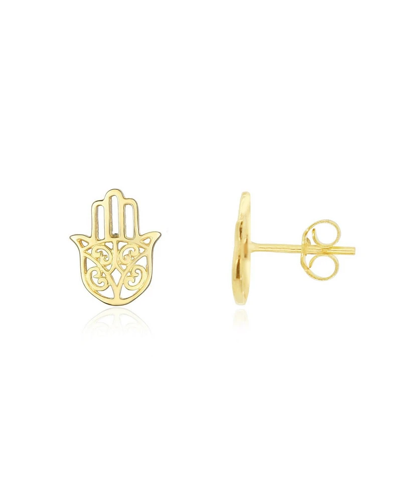 The Lovery Gold Hamsa Stud Earrings 14K Gold