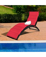 Skonyon Foldable Patio Lounge Chair with Cushion for Backyard