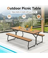 Skonyon 6 Feet Outdoor Picnic Table Bench Set for 6-8 People