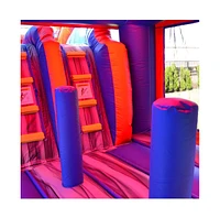 JumpOrange Commercial Grade Inflatable Rocket Titan Dual Lane Bounce House with Slide Combo and Blower, Party Combo Moonwalk, 100% Pvc Vinyl