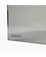 Hiddin Large Smoke Grey Double Bowl Pet Feeder with Silver Bowls