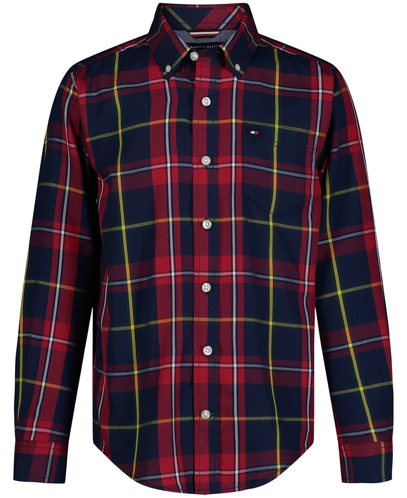 Tommy Hilfiger Big Boys Alps Yarn Dyed Long Sleeve Plaid Shirt