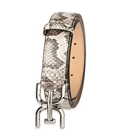 Sam Edelman Women's Double-e Plaque Buckle Exotic Print Belt