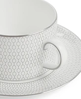 Wedgwood Gio Platinum Teacup and Saucer Set, 2 Piece