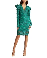 Tadashi Shoji Women's Padgett Long Sleeve Embroidered Dress