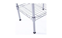 Slickblue Rectangle Carbon Steel Metal Assembly 4-Shelf Storage Rack Silver Grey