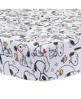 Bedtime Originals Snoopy Love Infant Baby/Toddler Fitted Crib Sheet