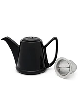 Bredemeijer Stainless Steel Doubled Walled 1 Liter Ceramic Teapot With Black Cozy