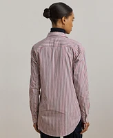 Lauren Ralph Women's Relaxed-Fit Striped Broadcloth Shirt, Regular & Petite