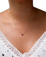 2-Pc. Set Lab-Created Ruby (1-1/2 ct. t.w.) & Lab-Created White Sapphire Pear Duo Pendant Necklace & Matching Stud Earrings in 14k Gold-Plated Sterlin