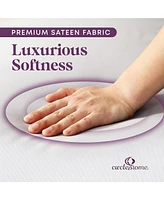 Circles Home Soft as Silk Fitted Sheet with Durable Elastic Skirt for Snug Fit - 100% Cotton Sateen - 300 Thread Count