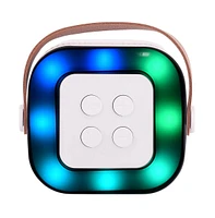 Supersonic Mini Bluetooth Karaoke Speaker with Wireless Mic - White