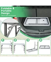 Sugift Portable Camping Fish Cleaning Table with Grid Rack and Faucet