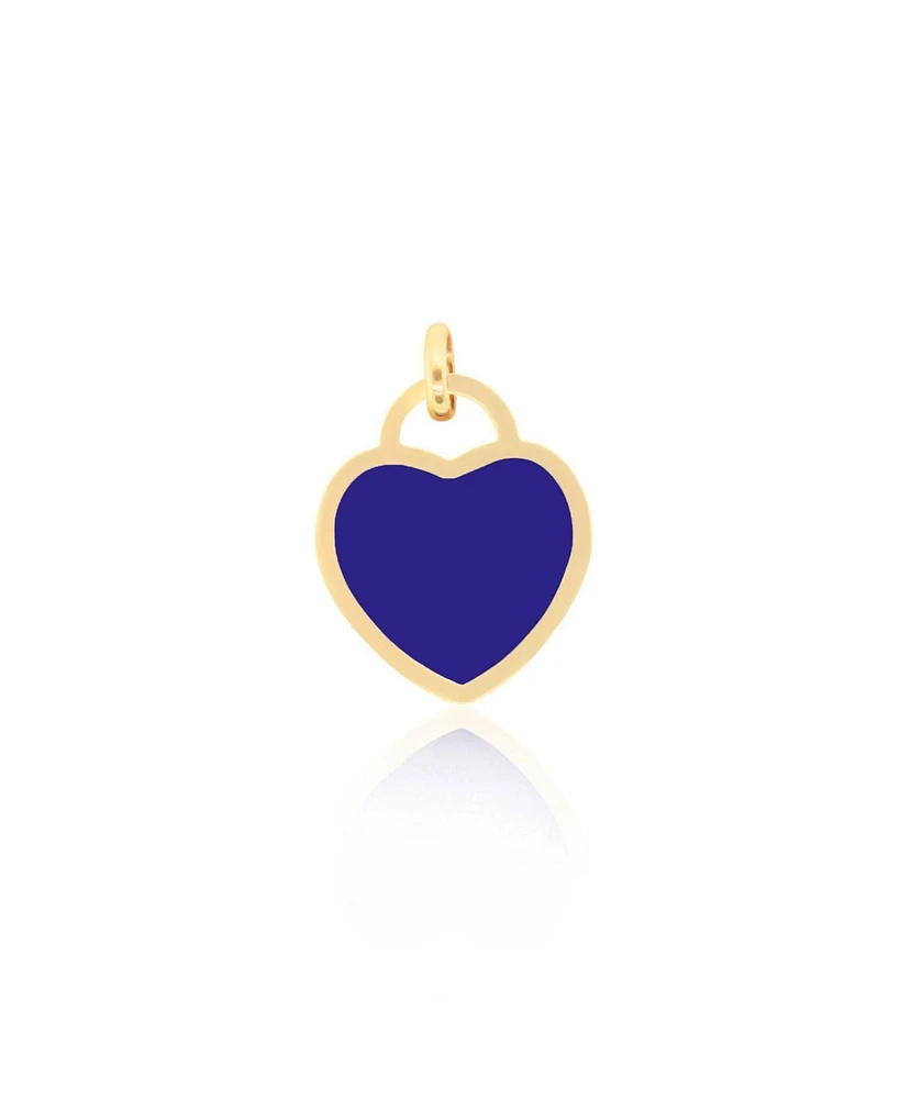 The Lovery Lapis Heart Padlock Charm 14K Gold 15 millimeters