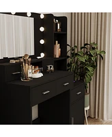 Slickblue Newly Designed Smart Mirror Dressing Table with Drawers and Storage Cabinet for Modern Elegance