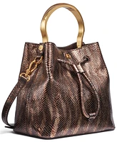 Donna Karan New York Lawrence Metallic Snake Top Handle Bucket Bag