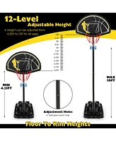 Gouun 4.25-10 Feet Portable Adjustable Basketball Goal Hoop System