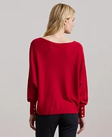 Lauren Ralph Women's Cotton-Blend Dolman-Sleeve Sweater