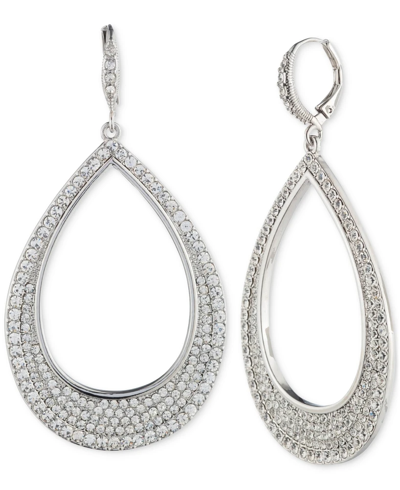 Givenchy Crystal Pave Openwork Large Polished Teardrop Drop Earrings