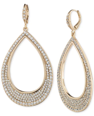 Givenchy Crystal Pave Openwork Large Polished Teardrop Drop Earrings