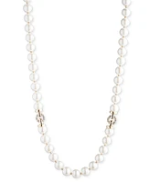 Lauren Ralph Lauren Gold-Tone Imitation Pearl & Crystal Ring 16" Toggle Necklace