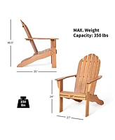 Vebreda Wood Outdoor Adirondack Chair with Ergonomic Design