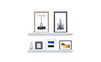 Slickblue 46 Inches Floating Picture Display Ledge Wall Mount Shelf Denver Modern Design White