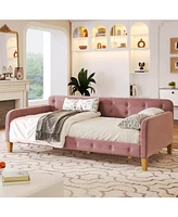 Slickblue Twin Size Upholstered Daybed with 4 Sturdy Support Legs