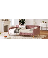 Slickblue Twin Size Upholstered Daybed with 4 Sturdy Support Legs