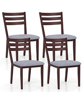 Sugift Set of 2 Upholstered Armless Kitchen Chair with Solid Rubber Wood Frame