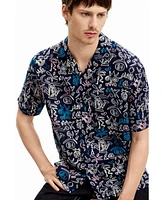 Desigual Men's Shirt with contrasting illustrations