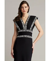 Tadashi Shoji Women's Bedi Embroidered Trim Gown